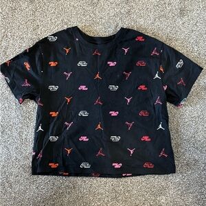 Nike Colorful Jumpman Allover Print Black T-Shirt – Kids XL (13-15)